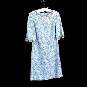 Vintage 60s Chantilly Lace Beaded Pearl ALine Cocktail Dress Size 10 nwot